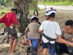 Brimob Polri Laksanakan Trauma Healing Anak Terdampak Bencana di Kabupaten Agam