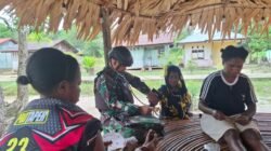 Satgas Pamtas Kewilayahan Yonif 410/Alugoro Pos Jagiro Laksanakan Pelayanan Kesehatan Gratis Pos di Kampung Jagiro