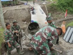 Sinergi Kodim 0808/Blitar Dan Warga, Bangun Jembatan Perintis Garuda Bendosewu Segera Rampung