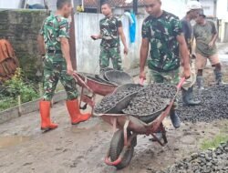 TMMD Reguler 127 Kodim Brebes.Puasa Bukan Halangan , Terus Kebutuhan pengecoran Jalan
