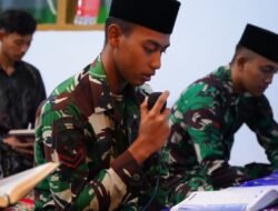 Meski Puasa Dan Bekerja Seharian, Satgas TMMD Ke 127 Kodim 0808/Blitar Tetap Laksanakan Tadarus Di Desa Krisik
