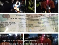 Laki-Laki Asal jalan  Jojoran Surabaya Tertabrak Kereta Api dan Meninggal Dunia di TKP
