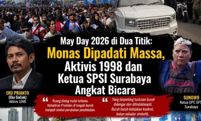 Eko Gagak dan Sunowo SPSI Surabaya Angkat Bicara : May Day 2026 Ribuan Buruh Padati Monas .