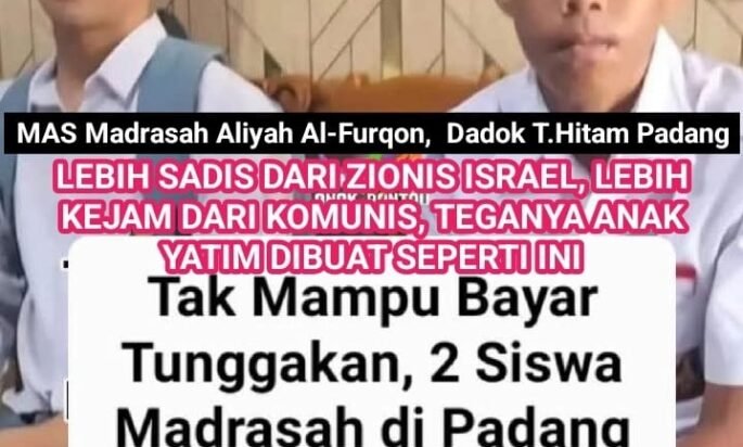 Ya Allah….Tak Mampu Bayar Tunggakan, 2 Siswa Madrasah di Padang Dikeluarkan Dari Sekolah