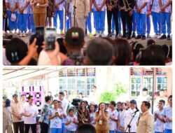 Presiden Prabowo Subianto menyapa warga satu pulau dengan penuh kehangatan.  di pulau paling Utara Indonesia 🇮🇩