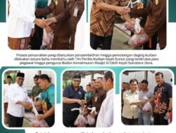 Keluarga besar Kejaksaan Tinggi Sumatera Utara Menyerahkan hewan kurban sebanyak 13 ekor sapi dan 2 ekor kambing ke panitia kurban Masjid Al- Qisth Kejati Sumut .