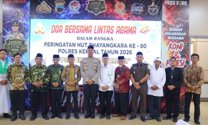 HUT Bhayangkara ke-80, Polres Kendal Gelar Doa Bersama Lintas Agama untuk Perkuat Kondusivitas