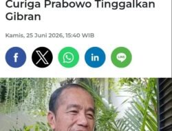 Bukan curiga, tapi Jokowi sadar dan tau, kalo anaknya dan dirinya itu sudah gak ada harganya di mata Prabowo.