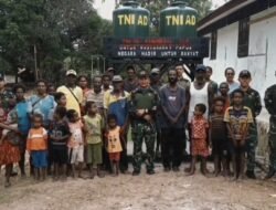Presiden RI Bersama KASAD Hadir Untuk Rakyat Melalui Satgas Yonif 123/Rajawali membangun sumur Bor di Kampung Dagimon