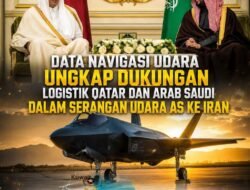 Data Navigasi Udara UNGKAP DUKUNGAN Logistik QATAR DAN ARAB SAUDI ,dalam Serangan Udara AS ke IRAN