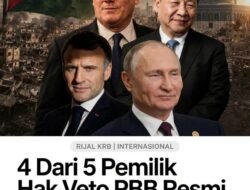 EMPAT DARI LIMA PEMILIK HAK VETO PBB SEKARANG RESMI AKUI PALESTINA!