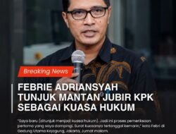 Mantan Jaksa Agung Muda Bidang Tindak Pidana Khusus, Febrie Adriansyah, menunjuk mantan Juru Bicara Komisi Pemberantasan Korupsi, Febri Diansyah, sebagai kuasa hukumnya.
