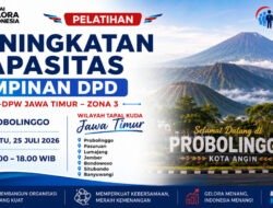 Pelatihan Peningkatan KAPASITAS PIMPINAN DPD se DPW JAWA TIMUR PARTAI GELORA INDONESIA .