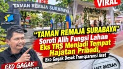Soroti Alih Fungsi Lahan Eks TRS Menjadi Tempat Hajatan Pribadi, Eko Gagak Desak Transparansi Aset