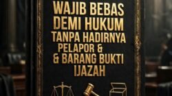 WAJIB BEBAS DEMI HUKUM , Tanpa Hadirnya Pelapor & Barang Bukti Ijazah