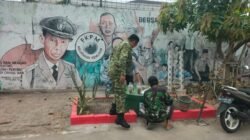 Babinsa Kemlayan Berikan Dukungan  Dalam Pembuatan TEBA di Wilayahnya